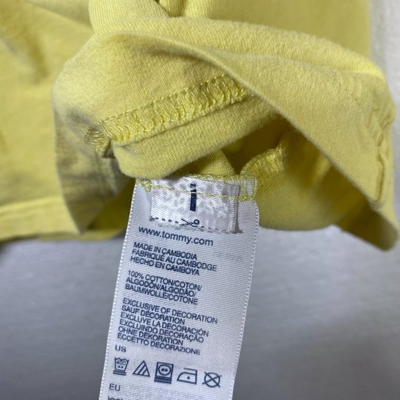Tommy Hilfiger Sz M Yellow Logo Long Sleeve Shirt - Picture 8 of 8